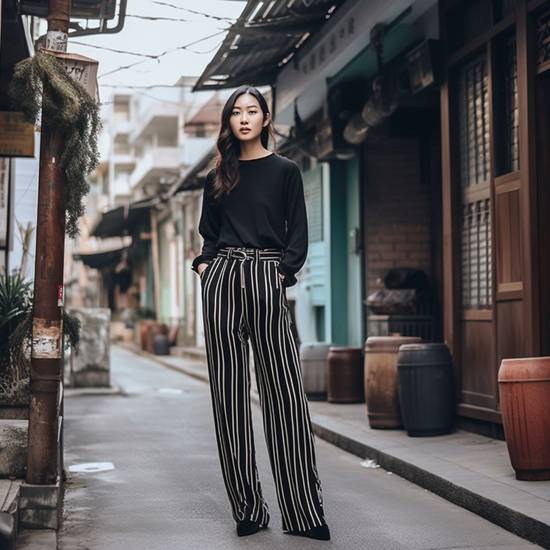 黑色闊腿褲搭配什么上衣好看，黑色闊腿褲顯瘦穿搭指南：10款上衣搭配示范盡顯高級氣質