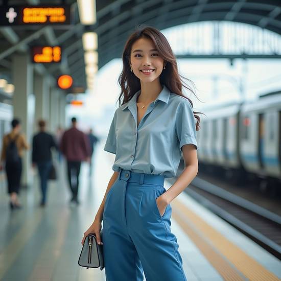 襯衫怎么扎進褲子好看，襯衫收進褲腰平整利落又顯腿長