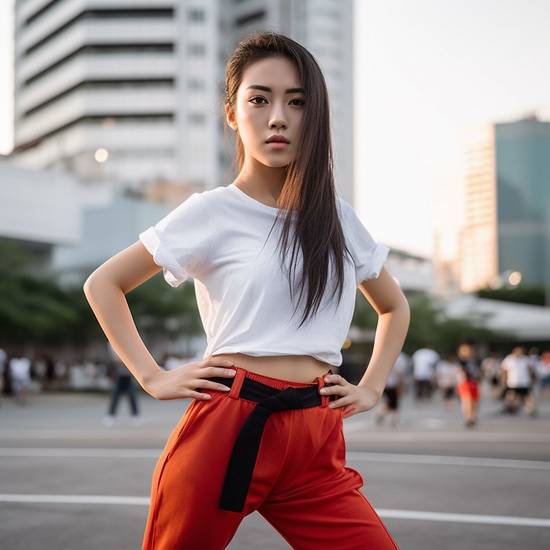 紅色褲子配什么上衣好看，紅色褲子最佳配色方案：白色黑色牛仔藍輕松穿出高級感