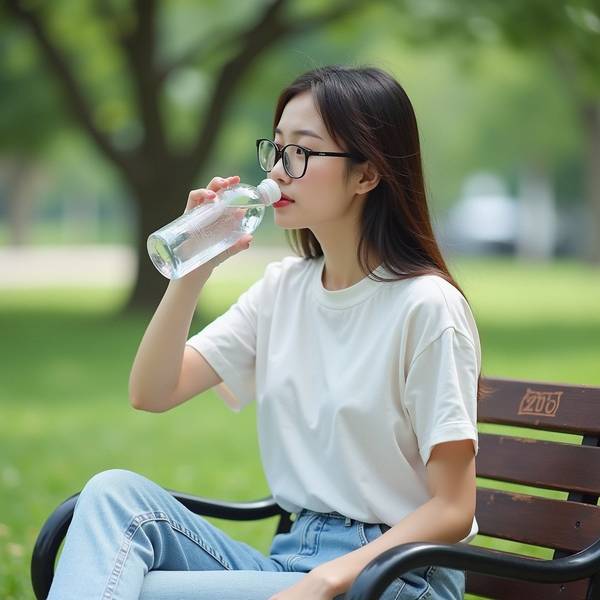 女人一天八杯水時間表，以女人一天八杯水時間表為主題，用簡潔明了的設計風格呈現，包含不同時間段飲水場景，突出健康生活理念，信息清晰易讀