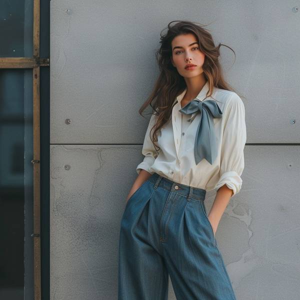 配闊腿牛仔褲的上衣，優雅穿搭指南：5款絕配闊腿牛仔褲的上衣全解析