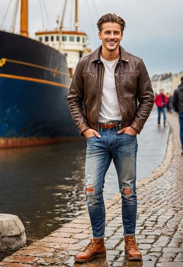 藍(lán)色牛仔褲配什么上衣男，藍(lán)色牛仔褲百搭指南：25種上衣搭配讓型男輕松出彩