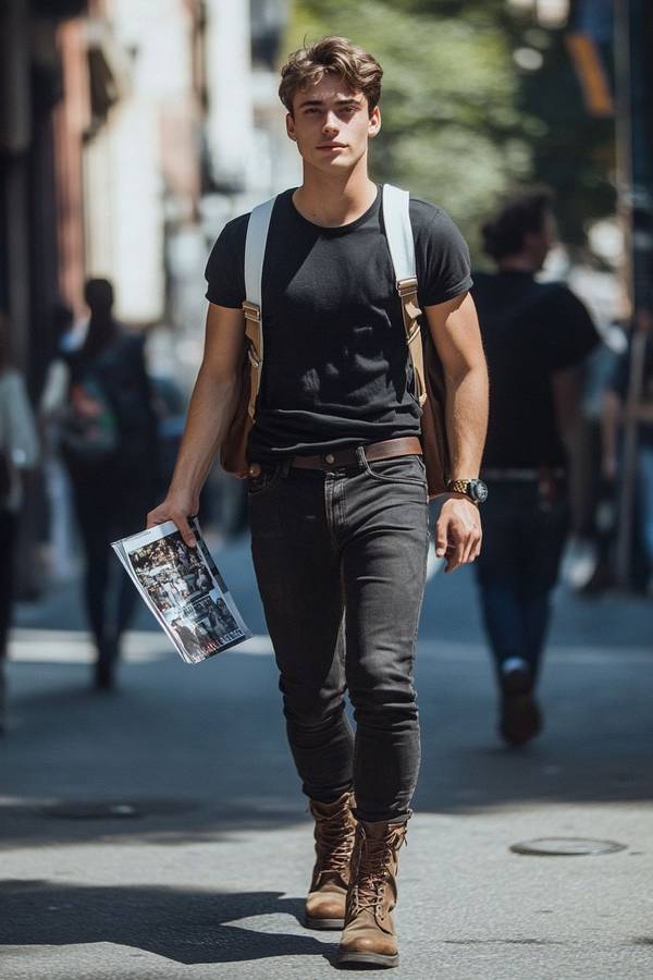 牛仔褲配皮鞋好看嗎，好搭又時髦，牛仔褲與皮鞋的絕妙配對秘籍