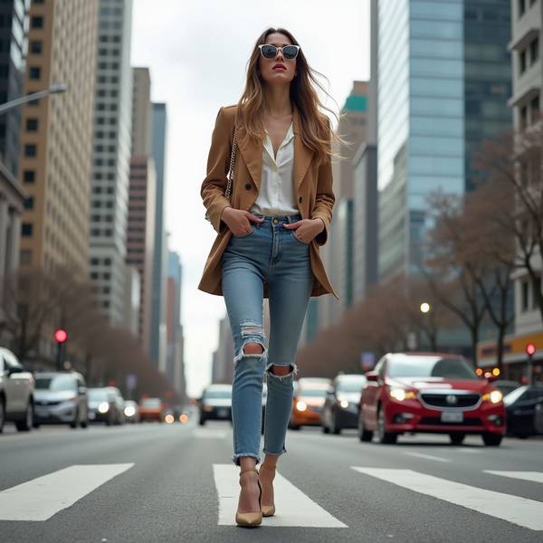 藍色牛仔褲配什么顏色上衣，《深藍牛仔百搭指南：這五種上衣顏色最顯氣質(zhì)》