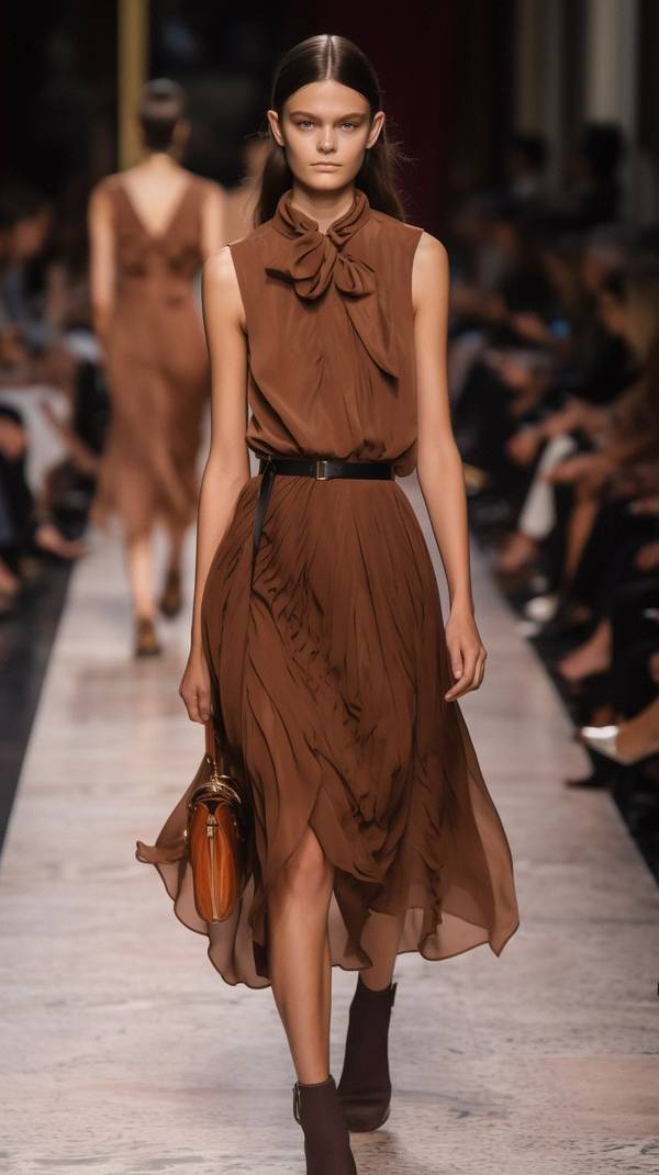 咖色裙子配什么鞋子，咖色裙子搭這雙鞋時髦一整個秋天