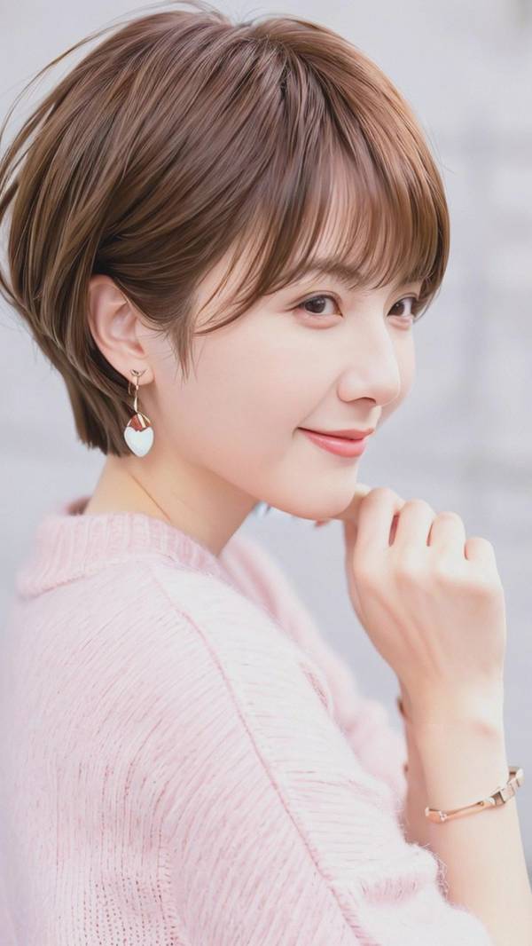 適合圓臉的短發(fā)發(fā)型，靈動(dòng)層次立體短發(fā)造型，圓臉減齡瘦臉必備
