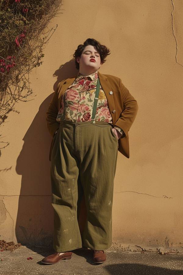 胖的人穿背帶褲好看嗎，豐滿之美：背帶褲穿搭重塑身材新維度