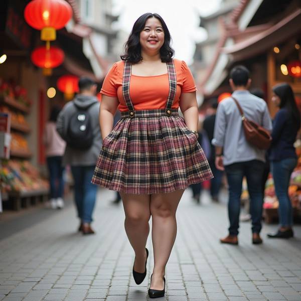 胖的人穿背帶褲好看嗎，豐滿之美：背帶褲穿搭重塑身材新維度