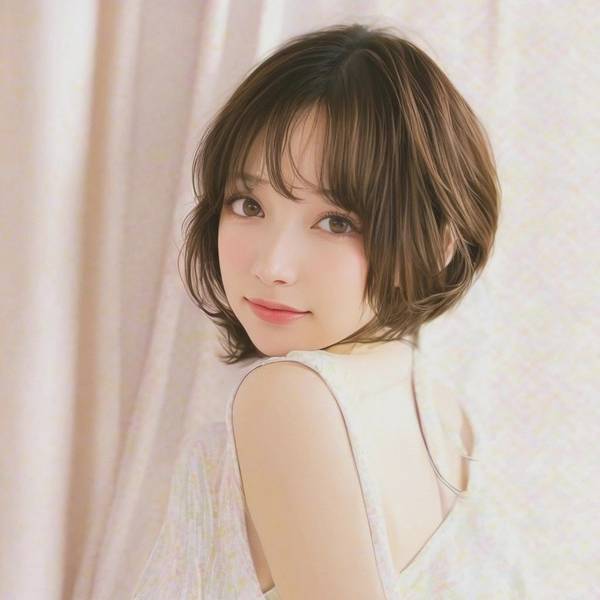 圓臉短發(fā)適合什么劉海，空氣劉海柔化圓臉輪廓，短發(fā)瞬間提升精致感