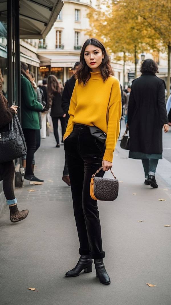 黃色褲子配什么顏色上衣，黃褲子配色指南：這4種上衣顏色最顯白高級