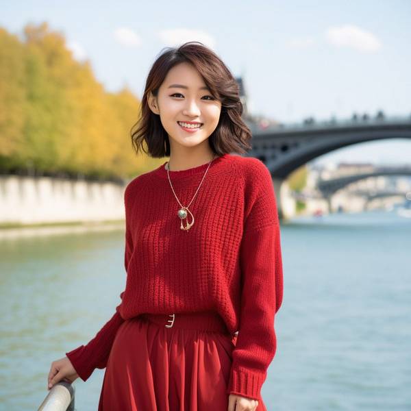 紅色蕾絲裙配什么上衣，白色針織上衣搭紅色蕾絲裙優(yōu)雅溫柔風(fēng)