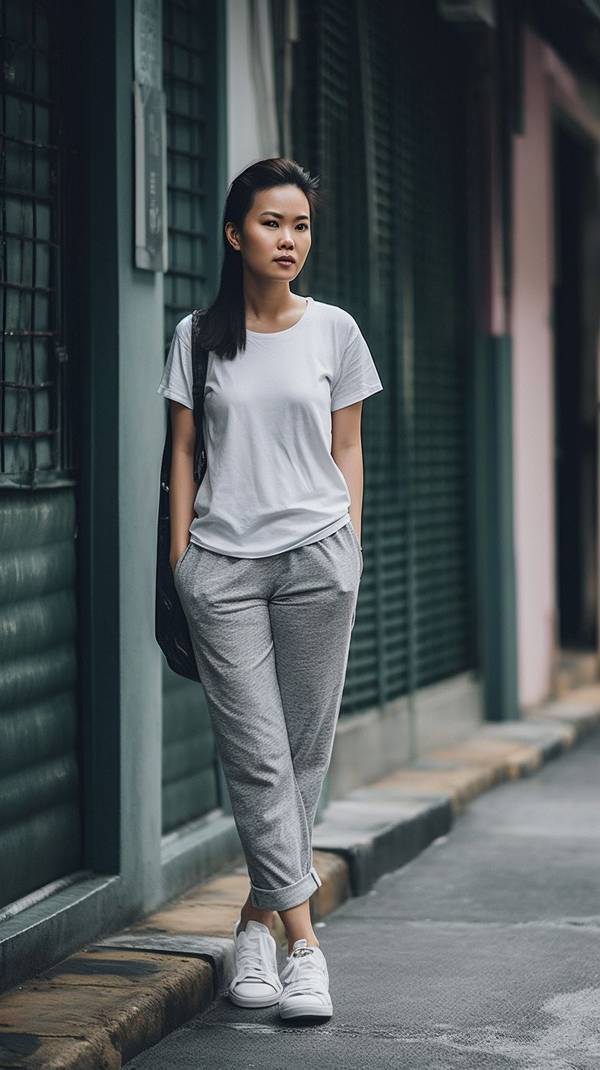 灰色運動褲配什么短袖，九款灰色運動褲搭配技巧 輕松駕馭日常休閑運動風