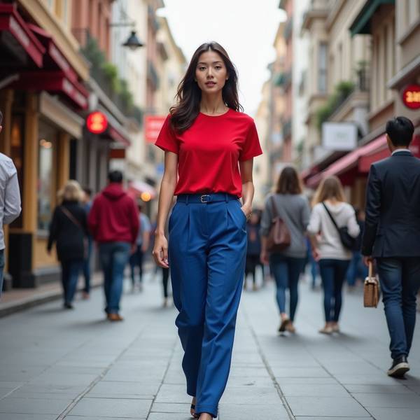 深藍色上衣配什么褲子，深藍上衣搭配六款氣質褲裝全解析