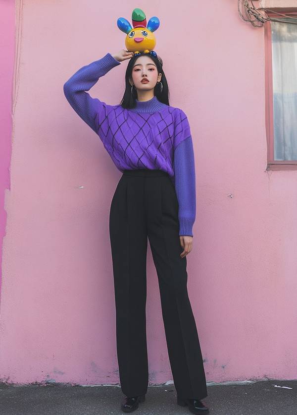 紫色褲子配什么顏色上衣好看，紫色褲子配色指南：這5種上衣顏色最時尚百搭