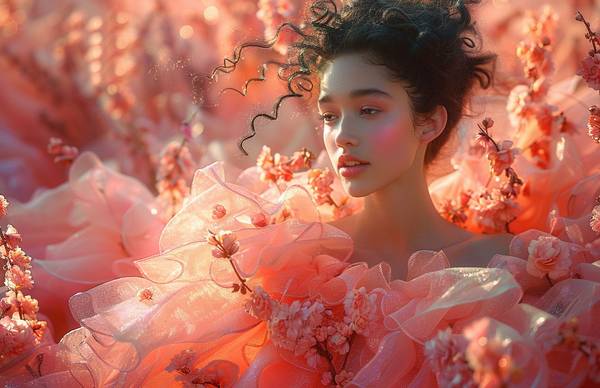 粉色衣服配什么口紅，桃花粉衣與溫柔杏粉唇妝的浪漫邂逅