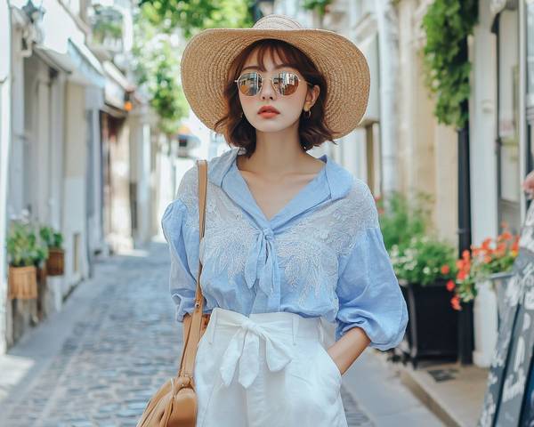 淺藍色褲子配什么顏色上衣好看，淺藍色褲子搭配白灰粉橙藍上衣全攻略