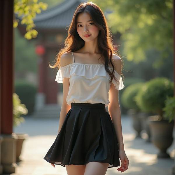 黑色短裙配什么上衣好看，10種黑色短裙搭配法則，時髦顯瘦不重樣