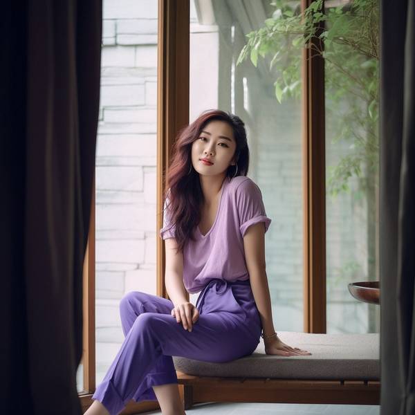 紫色褲子配什么上衣好看，薰衣紫褲的絕美搭配法則：16種時髦上衣配色方案