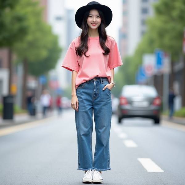 藍色牛仔褲搭配什么顏色上衣，經典藍牛仔褲搭配紅色白黑色上衣時尚穿搭指南