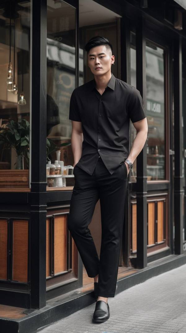 黑色長褲配什么顏色上衣，黑色長褲的萬能配色法則與上衣色彩選擇指南