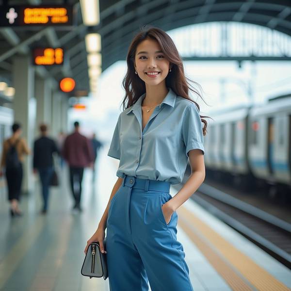 深藍色褲子配什么顏色上衣好看，深藍長褲配色指南 四種經典上衣搭配方案