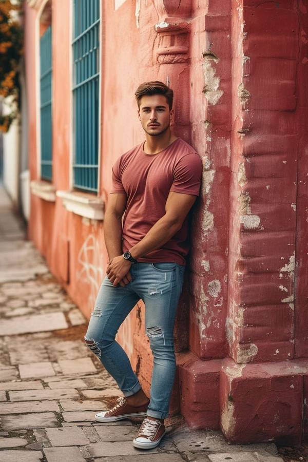 藍色牛仔褲配什么顏色短袖，藍色牛仔褲搭配這4種顏色短袖效果更出眾