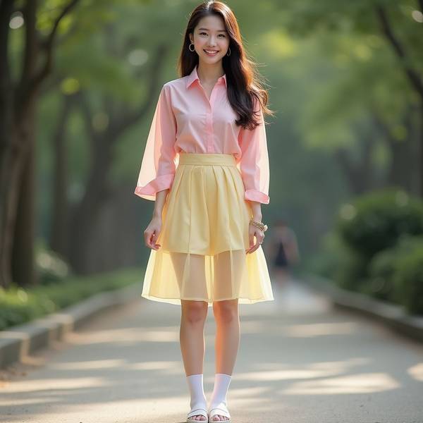 粉色半身裙配什么顏色上衣，粉色半身裙的萬能配色法則與個性穿搭方案