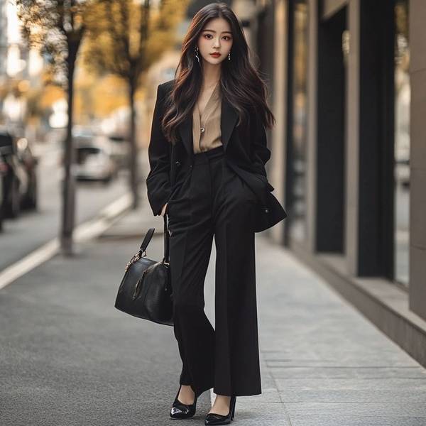 黑色褲子配什么顏色上衣好看，秋冬黑色褲子配色指南：這6種上衣顏色時髦又顯瘦