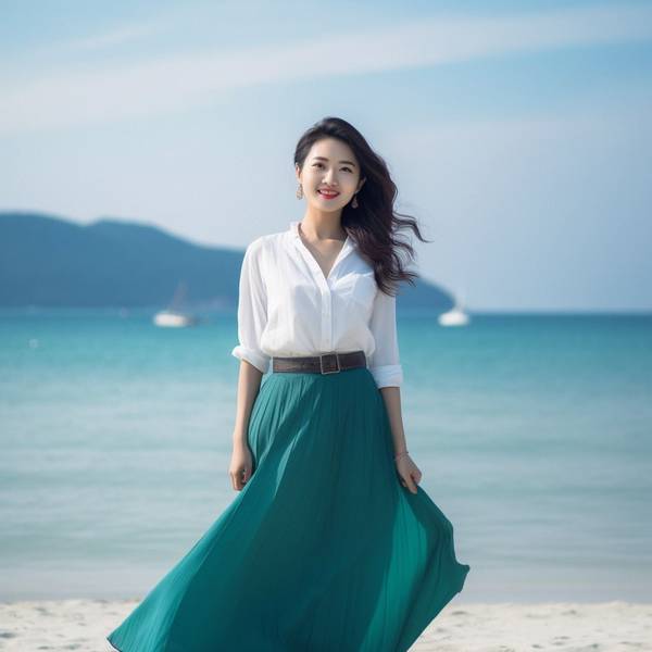 綠色裙子搭配什么顏色上衣，墨綠長裙的5種高級感配色方案與穿搭秘籍