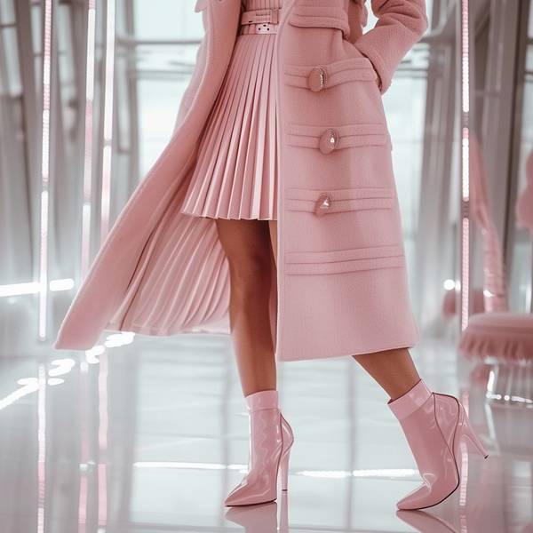 粉色大衣配什么顏色鞋子，粉配灰白黑，選鞋從容優雅綻放