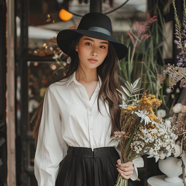 黑色裙子配什么顏色帽子，黑色裙子搭配帽子色彩指南，穿出優雅與和諧之美