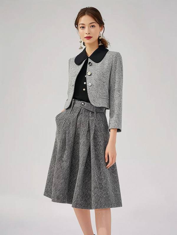 灰色半身紗裙怎么搭配，深灰紗裙三套神仙搭配，優(yōu)雅通勤兩不誤